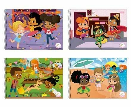 CADERNO MEIA PAUTA ESPIRAL CAPA DURA 40FLS TILIBRA SAPECA FEMININO