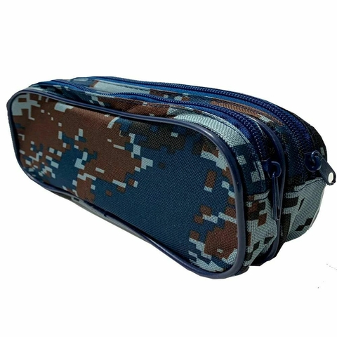ESTOJO VINI 2ZÍPER CAMUFLADO AZUL