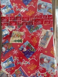 SACO DE PRESENTE 20X29 METALIZADO NATAL DIVERTIDO