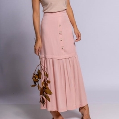 Saia longa com botões frontais1 dress up store