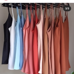 Blusa em crepe com alça regulável forro parte frontal dress up store2