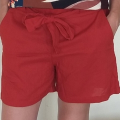 Short alfaiataria em linho com amarração1 dress up store