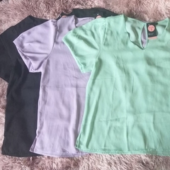 blusa em crepe manga com pregas dress up store1