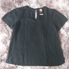 blusa em crepe manga com pregas dress up store