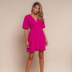 vestido curto com manga balonê dress up store2
