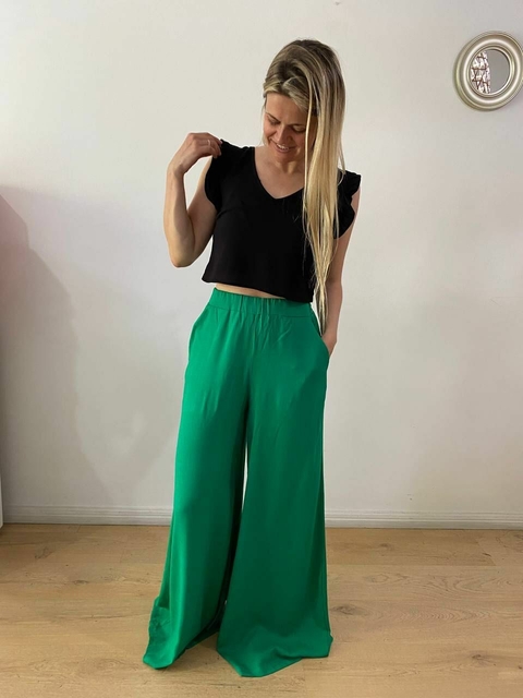 Top lino con lazo en espalda