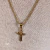 Corrente Grumet Dupla com Pingente Cruz Cruzada vazada 2MM 60cm Banhado a Ouro - Cravo & Rosa Acessórios