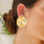 BRINCO REDONDO GRANDE ORGÂNICO BANHADO NO OURO 18k - comprar online