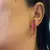 Brinco Meia Argola com Cristais Fúcsia Oval – Banhado a Ouro 18k na internet
