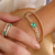 Pulseira Grumet com Pedra Verde Retangular Banhada Ouro 18K - comprar online