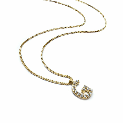 Colar Iniciais no Ouro com Zircônias 18K