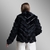 Casaco Jaqueta Chevron diagonal feminina Fabiane Frank preto bolso e forrado, feito à mão pele natural verdadeira real de coelho e couro pelica de cabra. Feito em Gramado Brasil Outono inverno 2025 2026 Comprar online Fur Shop
