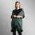 Echarpe pashmina pompom pele verdadeira raposa verde militar oliva. Acesssório tipo xale lenço cashmere lã leve por Fabiane Frank. Quentinha para dias frios outono e inverno 2025 2026 em Fur Shop Compre online Brasil Gramado 2