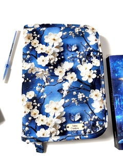 Capa para Livros Floral Azul
