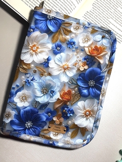 Capa Pra Livro Floral Azul