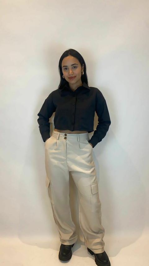 Cropped camisa Bruna