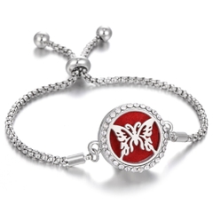 Pulseira de aromaterapia Difusor de joias Cadeia ajustável de cristal Caleidoscópio Flor de lótus Braçadeira de aroma Bracelete de perfume na internet
