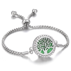 Pulseira de aromaterapia Difusor de joias Cadeia ajustável de cristal Caleidoscópio Flor de lótus Braçadeira de aroma Bracelete de perfume - loja online