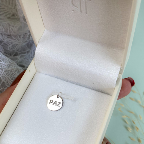 Pingente Medalha Paz - Prata 925