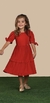 Vestido Vermelho Manga Bufante Com Babadinhos MVT4320