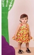Vestido Babados Estampa Cogumelos Fundo Amarelo 3217