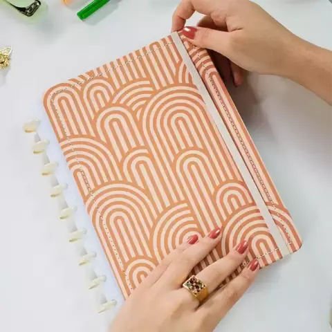 Caderno Com Discos Boho Arcos Terracota M