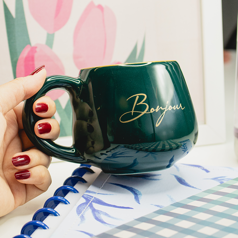 Caneca Magnólia Mon Amour Bonjour 440ML