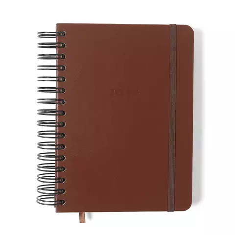 Agenda Planner Wire-o 2026 Clássica Diária A5 Café