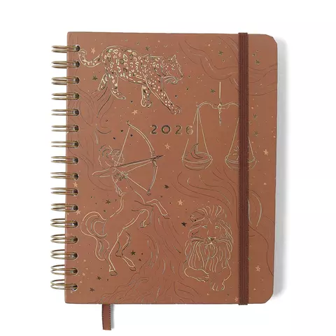 Agenda Planner Wire-o 2026 Origens Semanal Notas c/ Divisórias A5 Terra
