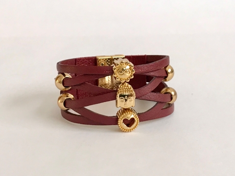 Pulseira em couro,legítimo.