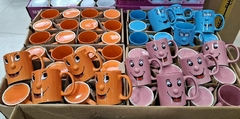 Tazas de porcelana caritas * 6 unidades