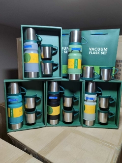 termo acero + 2 tazas