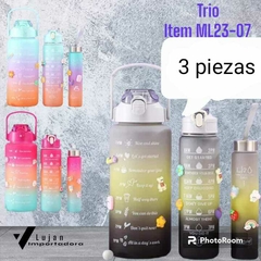 Botellas kawaii por 3 unidades