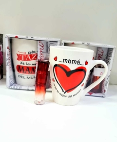 Taza de porcelana día de la madre 350 ml + labial