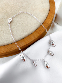 Pulseira folheada a ouro 18k e prata 925 de pingente de esferas. - comprar online
