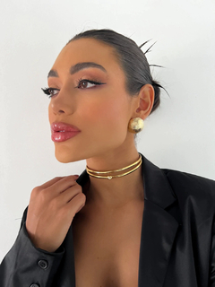 CHOKER COURINHO ARO DOIS FIOS COM PONTO DE LUZ - Febijus