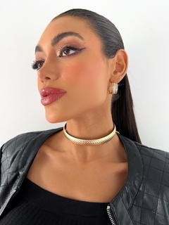 Choker Aro design folheado a ouro 18k e prata 925.