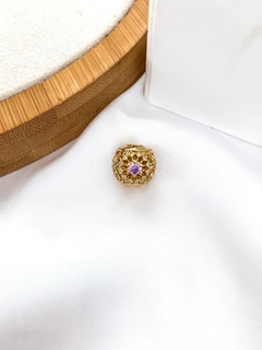 BERLOQUE PARA PULSEIRA- ESFERA CRISTAL LILAS