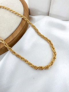 Colar cordão estilo baiano folheado a ouro 18k e prata 925.