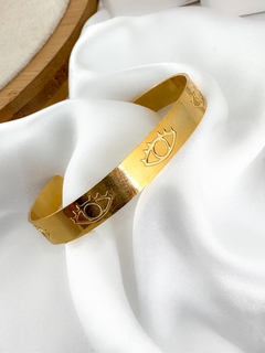 Bracelete folheado a ouro 18k com olho grego - comprar online