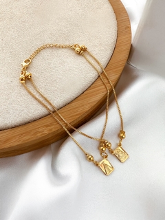 Pulseira dupla folheado a ouro 18k nossa senhora