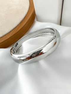 BRACELETE FOLHEADO A OURO 18K E PRATA BALOADO LISO - comprar online