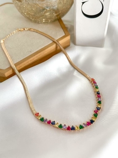 Choker de malha semi joia banhada a ouro 18k com navete - comprar online