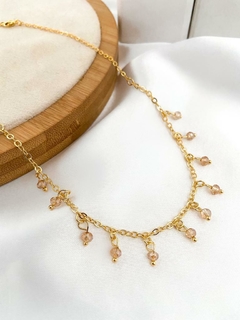 Choker folheada a ouro com mini cristais