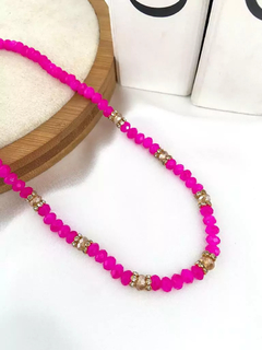 Colar de Cristal com entremeio de zircônia . - loja online