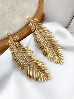 Brinco Folheado a Ouro 18k e Prata Design Folha