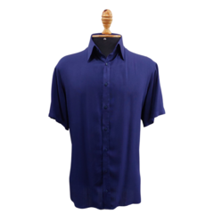 Camisa Social de Viscose com Trama de Linho Verde Claro