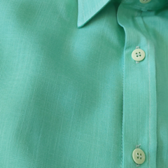 Camisa Social de Viscose com Trama de Linho Verde Claro - loja online
