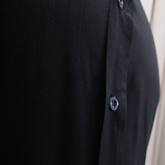 Camisa Social de Viscose com Trama de Linho Preto - Alfaiataria F.R