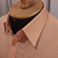 Camisa Social de Viscose com trama de Linho Salmon na internet